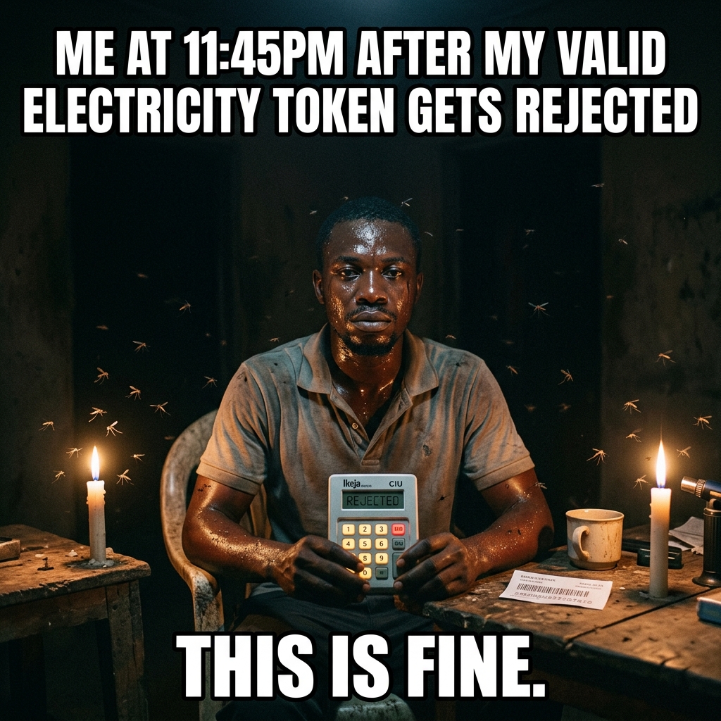 Nigerian man pressing send again on a failed transaction — me trying to fix a failed bank transfer by doing the same thing again